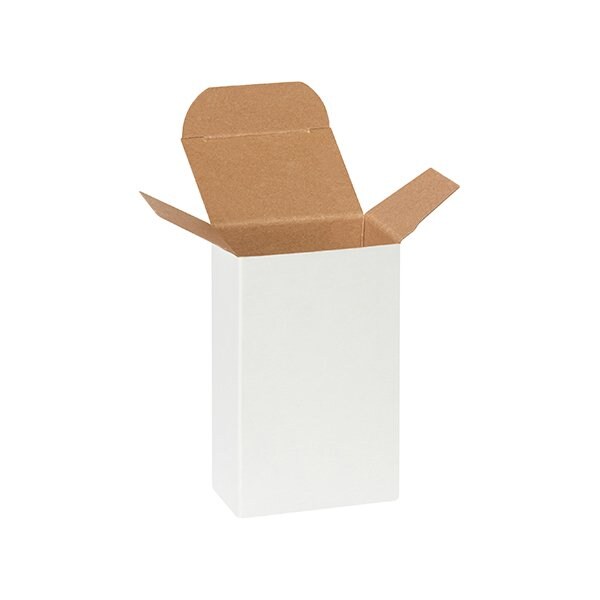 Bsc Preferred 2-1/2 x 1 3/4 x 4'' White Reverse Tuck Folding Cartons, 500PK RTD2W - main